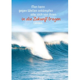 Gutsch Verlag Inspirational Quote Postcard for Motivational Seekers - Waves and Sea Scene