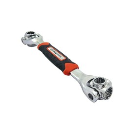 48 in 1 Socket Wrench, Stainless Steel Multi Function Tool with 360 Degree Rotating Head, Universal Wrench with Rubber Handle