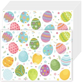 Whaline 50Pcs Easter Paper Placemats Colorful Eggs Disposable Place Mats Rectangle Decorative Paper Table Mats for Home Kitchen Holiday Table Top Decor
