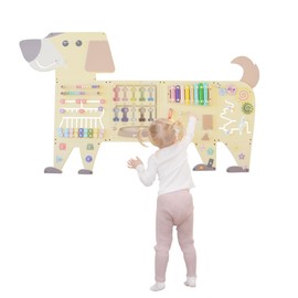 EsterFlare EsterFlare Dog Activity Wall Busy Board Panels, Toddler Learning Activity Center, Montessori Sensory Activity Board, Educational Toys for Children's Playroom & Daycare