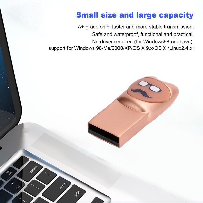U Disk Cartoon Moustache Pattern USB Flash Drive Computer Data