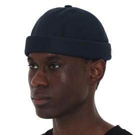 UNDERCONTROL - Gorra de reloj coreana de algodón ajustable extragrande sin bordes para cabeza grande, talla grande, tamaño grande, color negro, marino, Large-X-Large