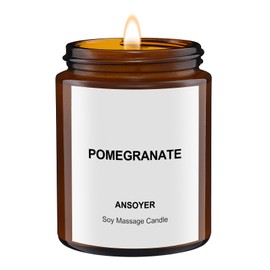 Low Temperature Massage Oil Candles for Massage Therapy - Soy Massage Candles for Relaxation- Date Night's Gift, Body Oil & Lotion Scentd Candles,128g | (Pomegranate)