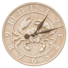 Whitehall Products Crab Sealife Clock, Limestone
