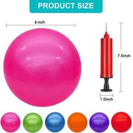 GCQJOQ 3 Pcs 6 Inch Inflatable Bouncy Balls, with 1 Hand Air Pump, Purple, Orange, Pink