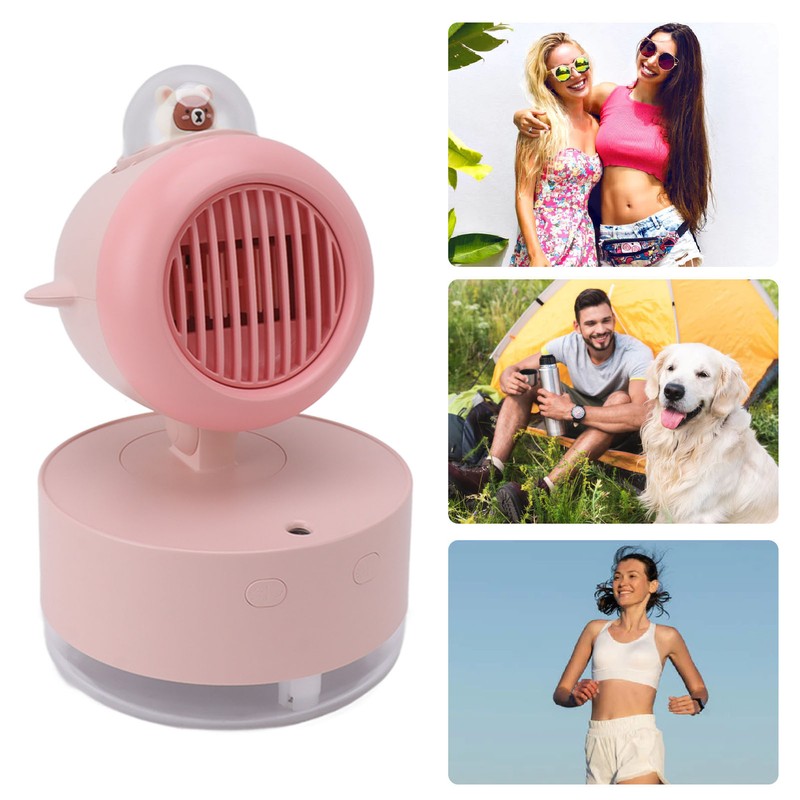 Mini Bear Cooling Fan USB Charging Misting Desktop Fan Table