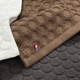 Imabari Towel Bath Mat, Set of 3, Toweling Fabric, Water Absorbent, Quick Drying, Dot Pattern, 17.7 x 25.6 inches (45 x 65 cm), 100% Cotton (Dark Gray)