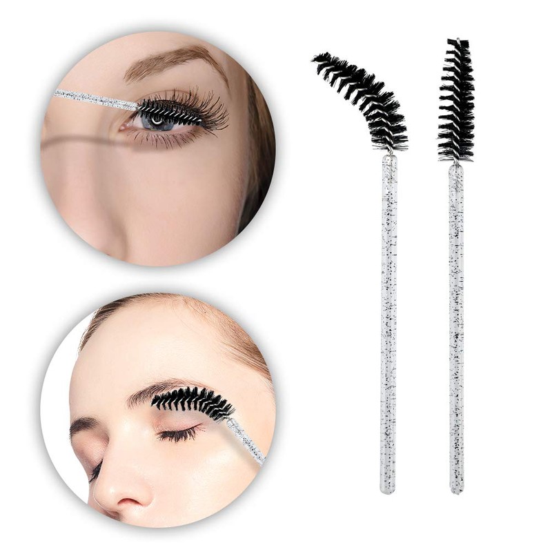 G2PLUS Disposable Eyelash Brushes, Black Mascara Brushes, Pack of 50