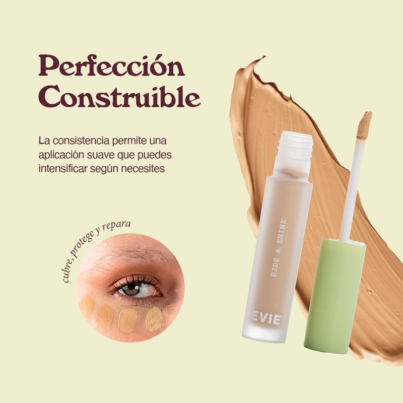 EVIE | Corrector Hide & Shine Medium Con Protector Solar