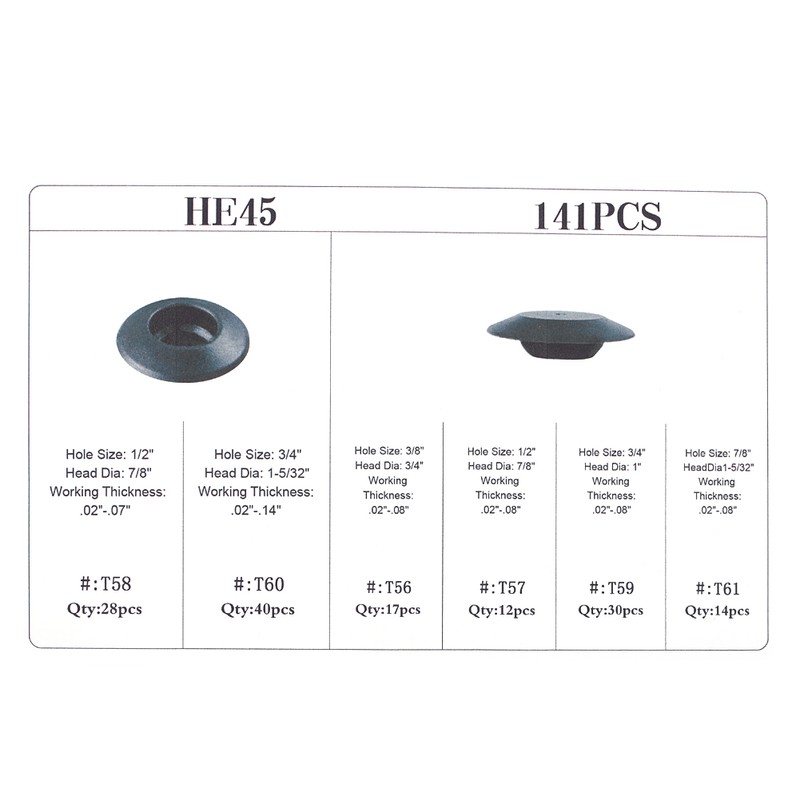 141pcs 6 Sizes Assorted Car Flush Mount Hole Plugs Auto