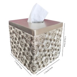 Hymmah Modern Square Tissue Box Cover Holder,Bathroom Accessories Decor Unique Design Tissue Box Cover for Bathroom Vanity Counter Tops Also Great for Bedrooms and Living Rooms (Gold)