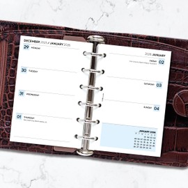 2026 Pocket size week on two pages diary refill insert | Filofax pocket COMPATIBLE | English | 81 x 121mm | Monthly/Weekly (2026 premium diary)