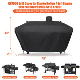 QuliMetal QuliMetal GC7000 Grill Cover for Smoke Hollow 4 in 1 Combo Grill PS9900, Pit Boss Memphis Ultimate Grill, PS9900-SY18 47180T, DG1100S, PB73952, 79 inch BBQ Grill Cover, All Weather Protection