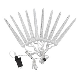 Christmas Meteor Shower Lights 7V Waterproof Plastic Icicle Lights for Window Weddings US Plug (White Light)