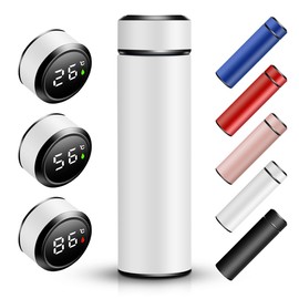 Thermos Flask 0.5 L Water Bottle with LED Temperature Display, Vacuum Insulated Cup Water Bottle Made of 304/316 Stainless Steel Thermos Bottles with LED Touch Screen Leak-Proof, BPA-Free for Home