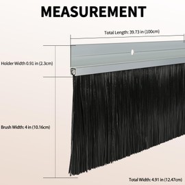 Retsun 4 Sets 4+0.91 Inches Door Brush Sweep Seal Roll Up & Garage Door Sweeps Bottom Kit Easy Mounting (4 in, 4)