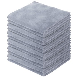 DABLOCKS Microfiber Cloth Dish Towel Cleaning Towel 11.8 x 11.8 inches (30 x 30 cm), Set of 12 (Gray)