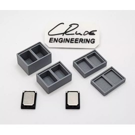 CRude Engineering Double 15x11mm Sugar Cube Speakers with Baffle - 8mm