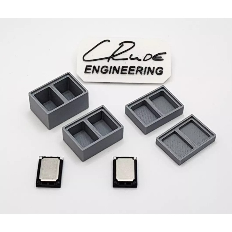 CRude Engineering Double 15x11mm Sugar Cube Speakers with Baffle -