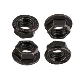 CONPHERON 10pcs Carbon Steel Hex Flange Nuts Black Flange Nuts with Locking Toothing M10