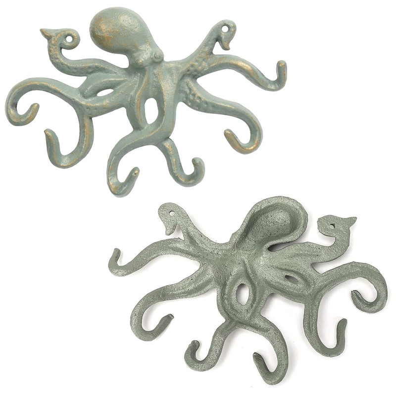 ChasBete Octopus Coat Hooks for Wall, 22.5cm Heavy Duty Wall
