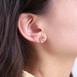 Yheakne Boho Crystal Moon Earrings Gold Moon Stud Earrings Vintage Cz Celestial Moon Earrings Rhinestone Crescent Earrings Jewelry for Women and Girls