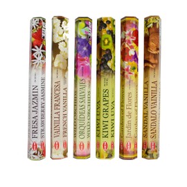 HEM Incienso Colección de 6 Aromas de la Naturaleza 120 Varitas - Hecho en India