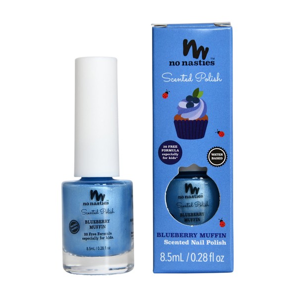 No Nasties | 20 FREE Scented Kids Polish Blueberry Muffin - Blue