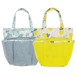 Mesh Pocket Bath & Swim Bag - Quick Dry Beach Tote Swimming Pool Blue Flower 2ea