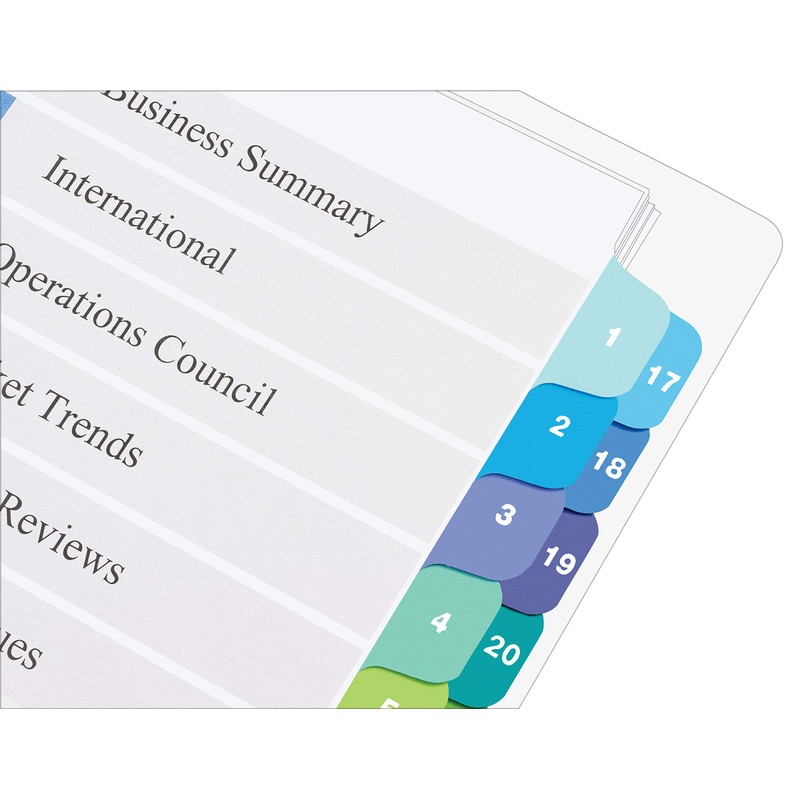 Avery Double-Column Ready Index Dividers, 16-Tab, 1 Set (11320),Multi Color