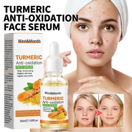 West&Month Turmeric Facial Essence Lightweight Moisturizing Liquid Enhances Skin Brightness Targets Acne Marks Lightens SpotsSize: 30ml