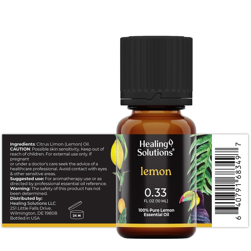 Healing Solutions Lemon Essential Oil - 0.33 Fluid Ounces