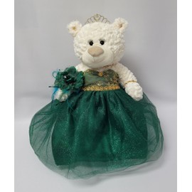 KINNEX COLLECTIONS SINCE 1997 Sweet 16~20" Teddy Bear with Dress and Sweet 16" Embroidery (Centerpiece) arc16831A-33 (Emerald Green)