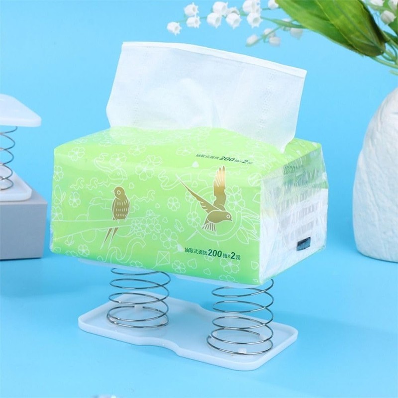 White Tissue Dispenser Tissue Box Spring Support-Spring Loaded Lifting Spring