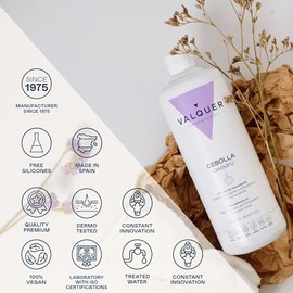 VALQUER Shampoo de Cebolla Regulador del Pelo Graso | Antioxidante con Efecto Anticaída que Revitaliza y Purifica | Aporta Fuerza, Volumen y Brillo | Todo Tipo de Cabellos | 1 L