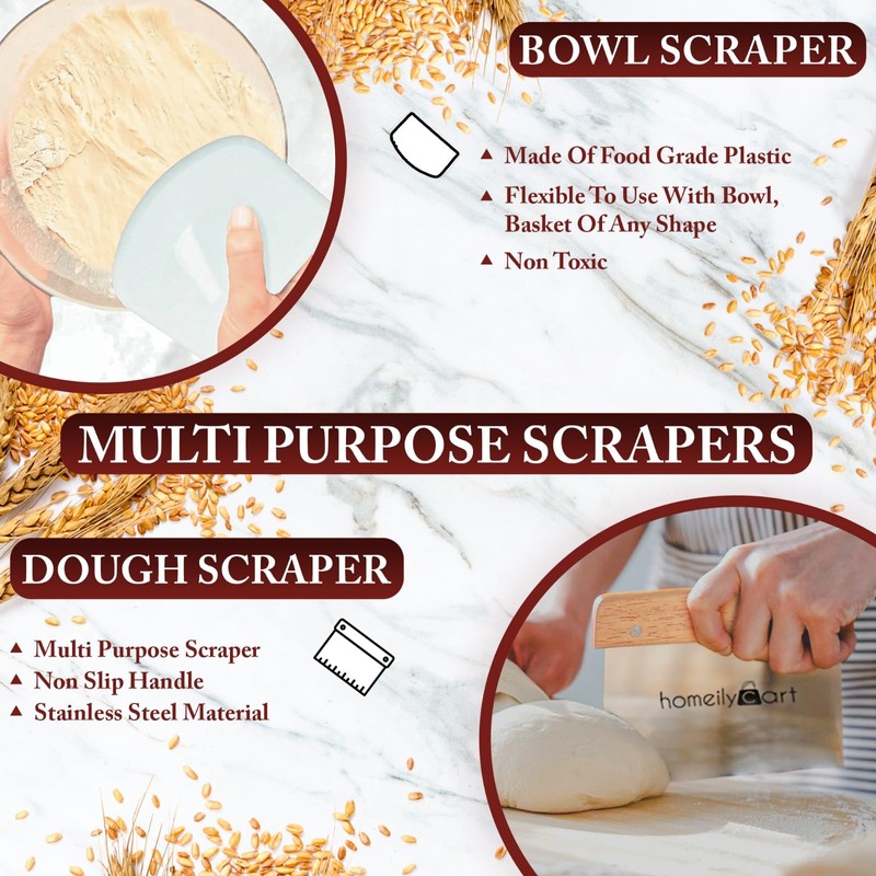 Banneton Bread Proofing Basket Set - 9" Round & 10"