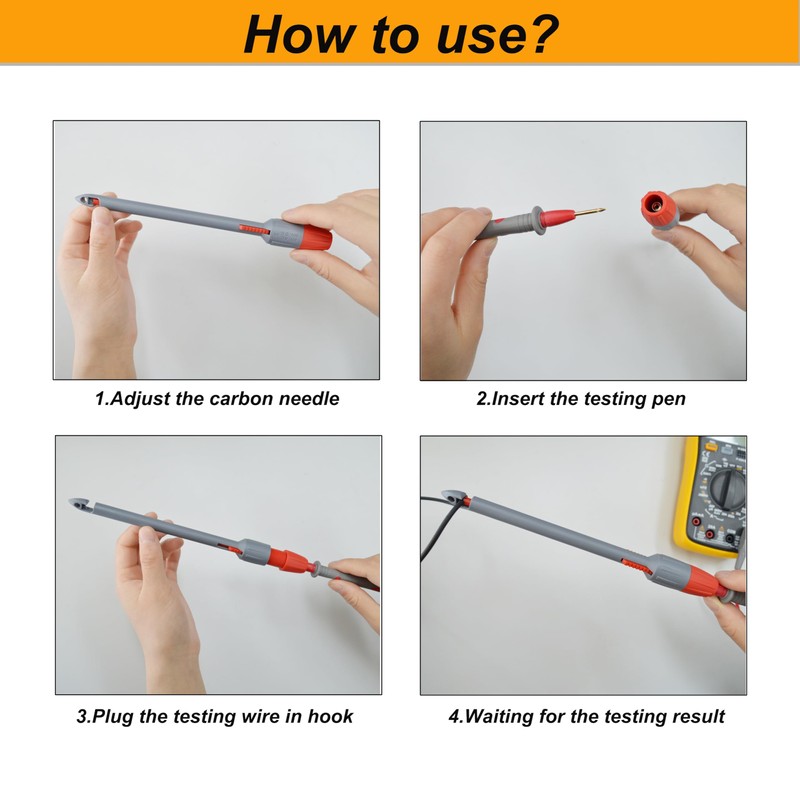 ZIBOO ZB82-L Insulation Piercing Clip Set 2 mm Probes Connections,Wire
