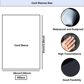 Card Sleeves, Pack of 400 Standard Soft Card Sleeves, Transparent Sleeves Card Sleeves for Cards Trading Cards Sleeves TCG MTG Photocard Penny Sleeves 66 x 91 mm