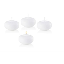 D'light Online 3 Inch Extra Large Floating Candles, 13 Hours Extended Burn Time Bulk Pack for Events for Weddings, Spa, Home Decor, Special Occasions and Holiday Decorations (Set of 54, White)