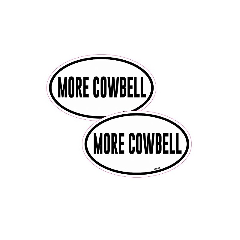 More Cowbell Oval 2 Pack Stickers