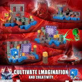 Magnetic Blocks Kids Building Toys for Boys Girls 3+, Build Mine Magnet World Set with Magnetic Blocks Construction Toys, Magnetic Cubes Toddler Toys STEM Sensory Gift for Christmas Birthday-100 pcs