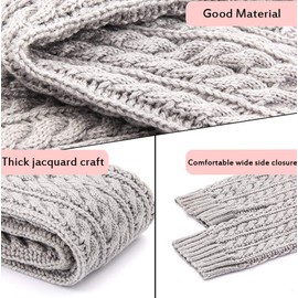 Bamboopack Women Knee High Leg Warmers Leg Sleeve Knitted Crochet Long Boot Socks Stocking