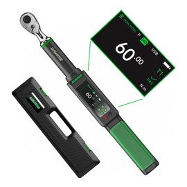 LLAVETOR Digital Torque Wrench, 3/8 Torque Wrench, 2.2-44.3 Ft-lbs/3-60 N.m, ±2％ Torque Wrench with Buzzer & LED Indicator for Automotive Motorcycle & Bicycle