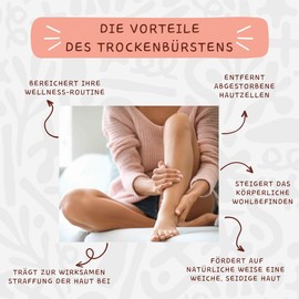 Stephanie Franck Beauty - Dry Brushing Body Brush - Firm Dry Massage Body Brush - Tampico Fibre & Beech Wood FSC, 100% Vegan - Plastic-Free - Exfoliating and Firm Skin - Made in Germany