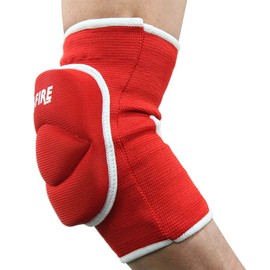 Fire Sports® Par de Coderas elásticas para Muay Thai o de Combate Rojo (Grande)