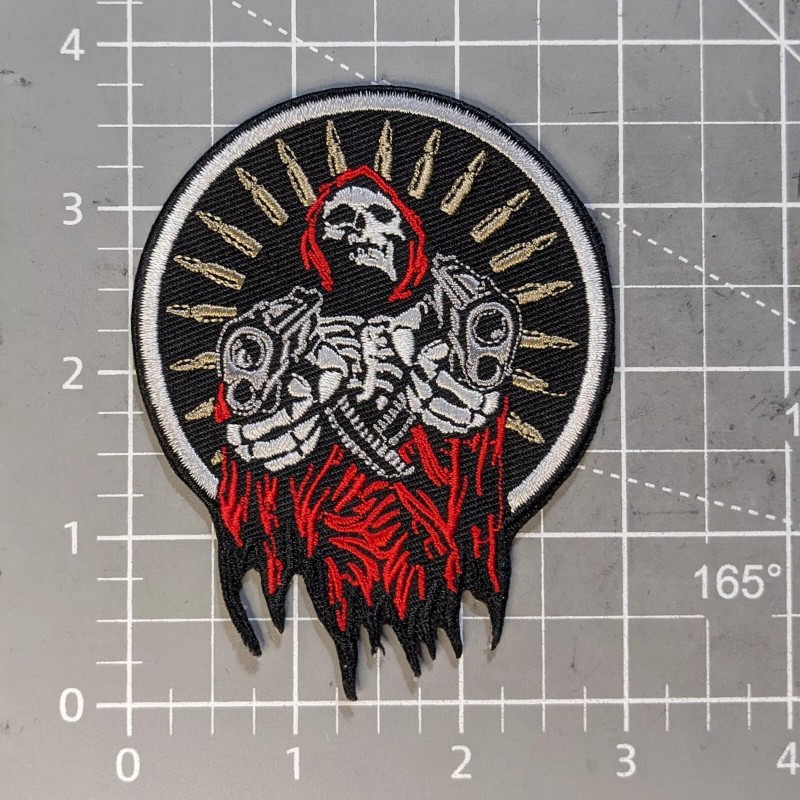 Unbranded Grim Reaper Patch Guns Pistols Biker Punk Goth Embroidered