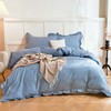 100% Cotton Ruffle Gingham Duvet Cover Sets Classic Checkered Queen