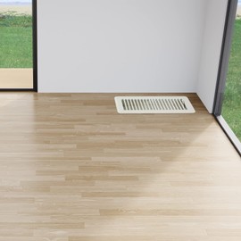 3 Pack Air Vent Register, Floor Vent Covers 4x10 with Damper for HVAC Systems with 9.5 x 3.5 in Opening (White)