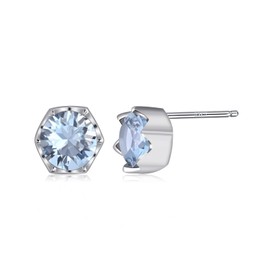 Blue Topaz Earrings Sterling Silver Stud Earrings Small Earrings November Birthstone Jewellery Small Earrings Hypoallergenic Earrings Sterling Silver Jewellery Gifts for Women