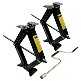 Cobra-Tek RV Jacks & Stabilizers – J-5000 + J-2500 Set of 2 Stabilizer Jacks for Campers, Travel Trailers, and RVs | Heavy Duty Trailer Jack Stabilizers Kit